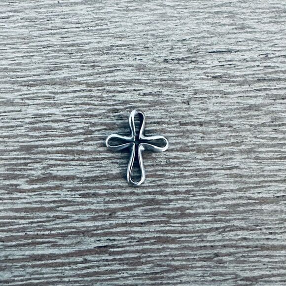 James Avery Retired Sterling Silver Open Cross Charm Pendant - Picture 2 of 3